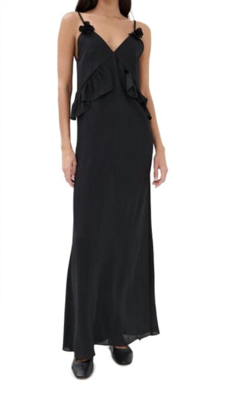 NEW KIKA VARGAS bel crepe dress in black